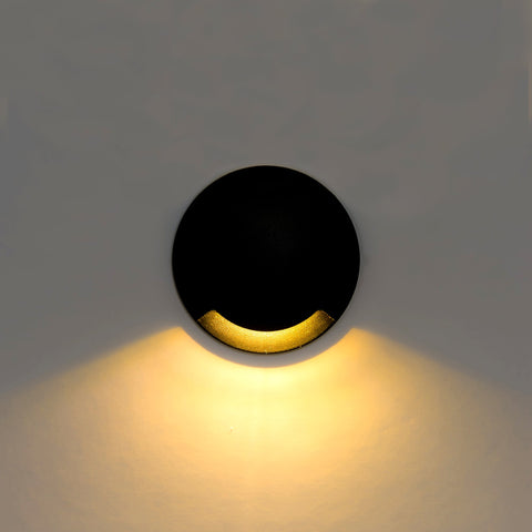 Dome Black Aluminium One Way LED Deck Lights - HV2871T-BLK-12V