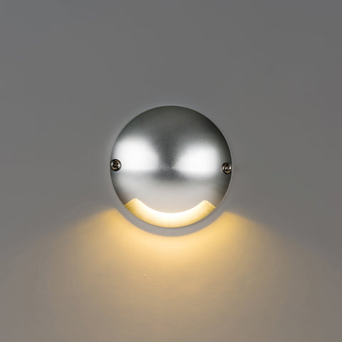 Dome Silver Aluminium LED One Way Deck Lights - HV2871T-SLV-12V