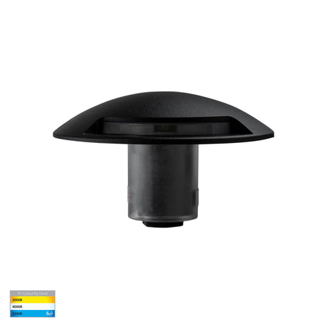 Dome Black Aluminium One Way LED Deck Lights - HV2871T-BLK-12V