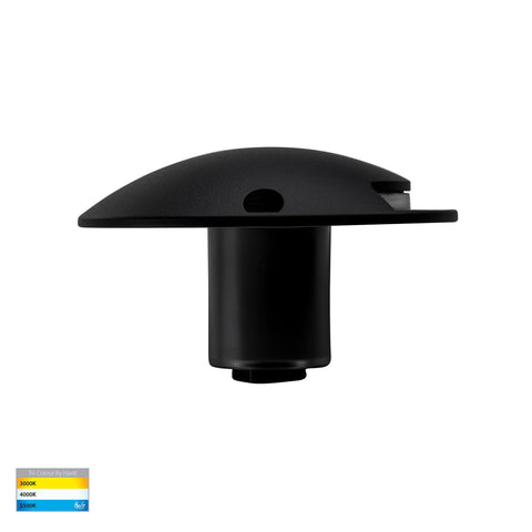 Dome Black Aluminium One Way LED Deck Lights - HV2871T-BLK-12V