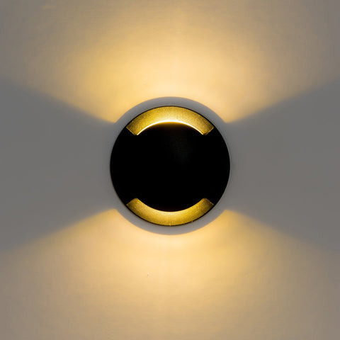 Dome Black Aluminium Two Way LED Deck Lights - HV2872T-BLK-12V
