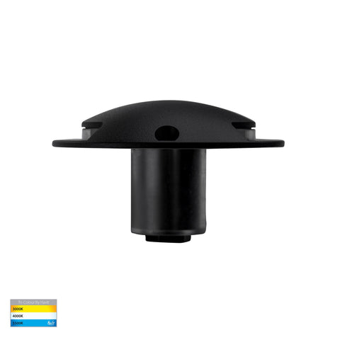 Dome Black Aluminium Two Way LED Deck Lights - HV2872T-BLK-12V