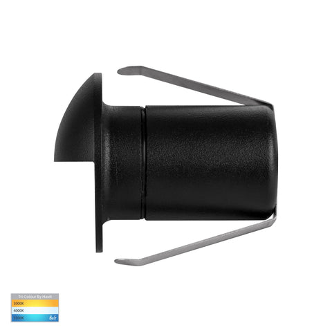 Elite Black Aluminium LED Wall or Step Light with Eyelid - HV2883T-BLK-12V