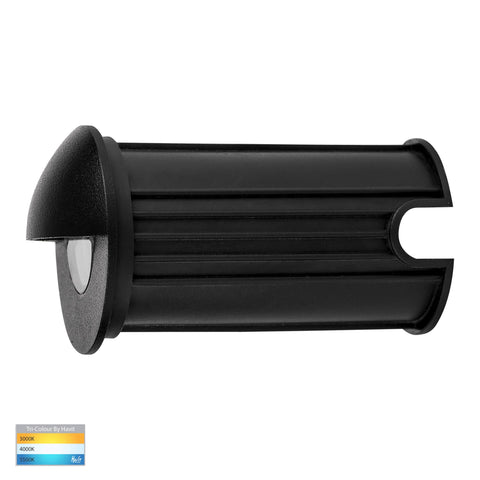Elite Black Aluminium LED Wall or Step Light with Eyelid - HV2883T-BLK-12V