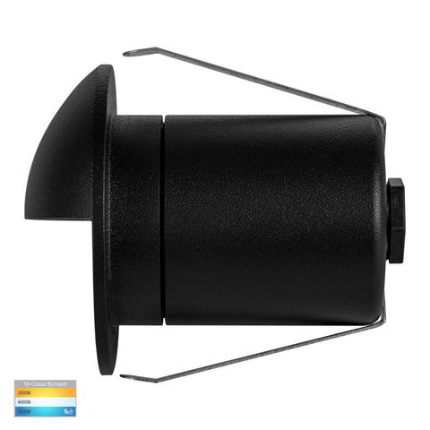 Elite Black Aluminium LED Wall or Step Light with Eyelid - HV2884T-BLK-12V
