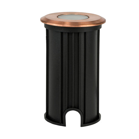 Mini Recessed In-ground/Step Light Copper Face - HV2892T-CP-12V