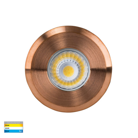 Mini Recessed In-ground/Step Light Copper Face - HV2892T-CP-12V