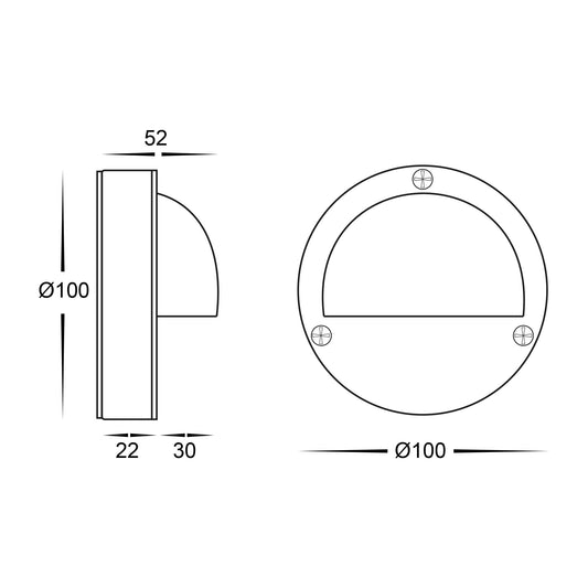 Pinta 316 Stainless Steel Step Lights with Eyelid - HV2901