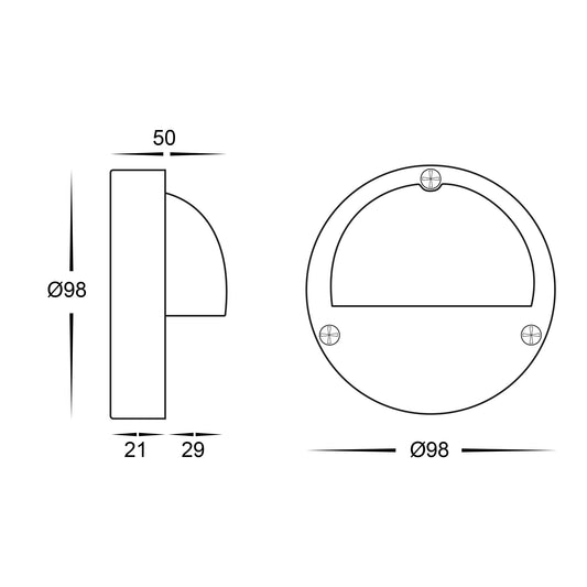 Pinta Black Step Lights with Eyelid - HV2922