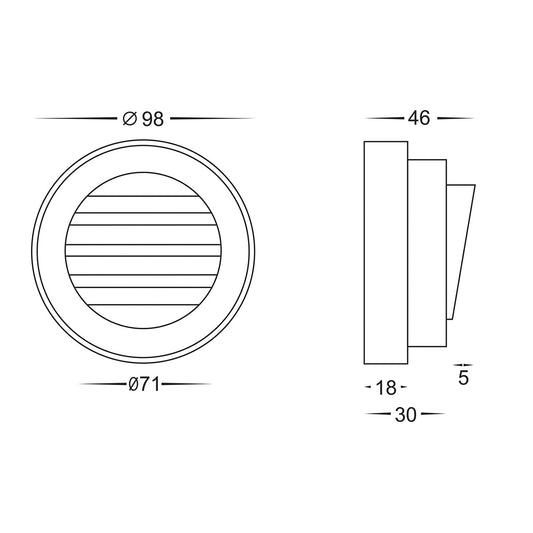 Pinta Black Louvered Step Lights - HV2925T-12V