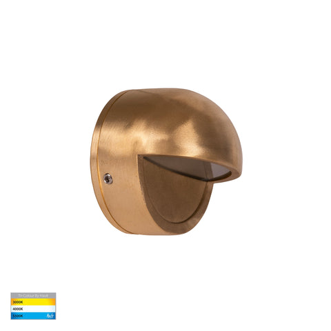 Veko Solid Brass Step Lights with Eyelid - HV2927T-BR-240V