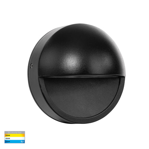 Veko Black Step Lights with Eyelid - HV2928T-BLK-240V
