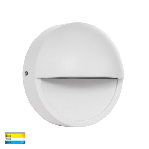 Veko White Step Lights with Eyelid - HV2928T-WHT-240V