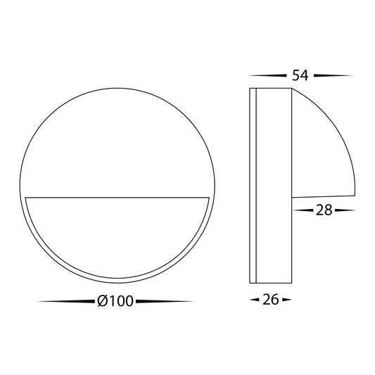 Veko 316 Stainless Steel Step Lights with Eyelid - HV2928T-SS316-240V