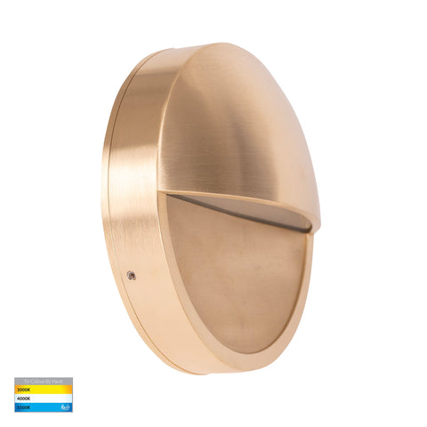 Veko Solid Brass Step Lights with Eyelid - HV2929T-BR-240V