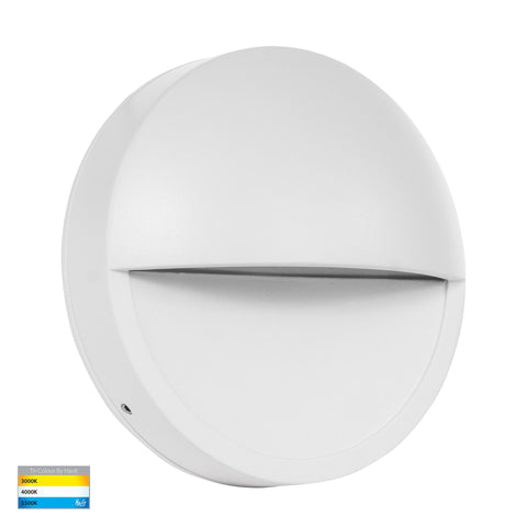 Veko White Step Lights with Eyelid - HV2929T-WHT-240V