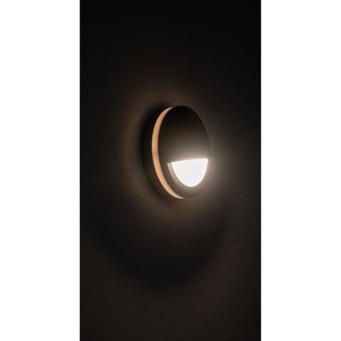 Nava Black LED Step Light with Eyelid - HV2961T-BLK-240V