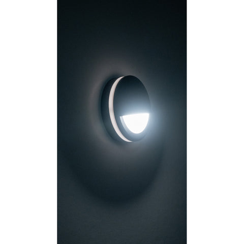 Nava Black LED Step Light with Eyelid - HV2961T-BLK-12V