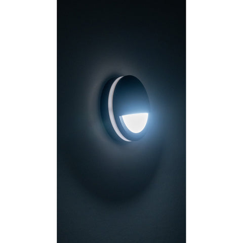 Nava Black LED Step Light with Eyelid - HV2961T-BLK-12V
