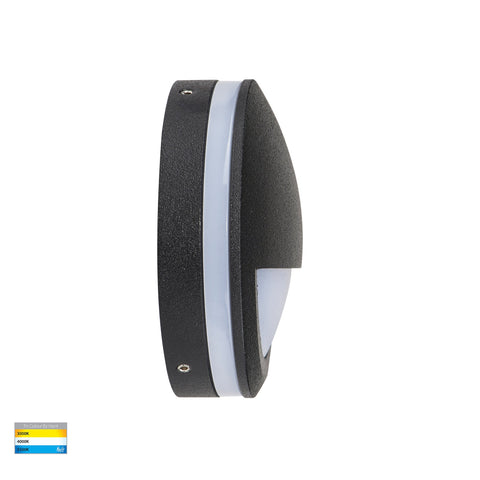 Nava Black LED Step Light with Eyelid - HV2961T-BLK-240V