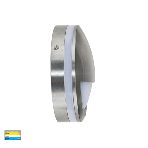 Nava Titanium Coloured Aluminium LED Step Light with Eyelid - HV2961T-TTM-240V