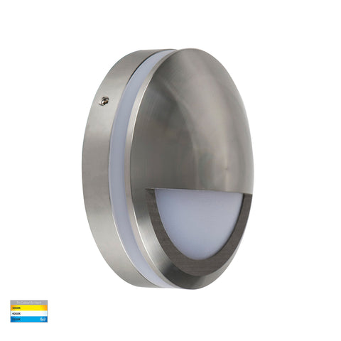 Nava Titanium Coloured Aluminium LED Step Light with Eyelid - HV2961T-TTM-12V
