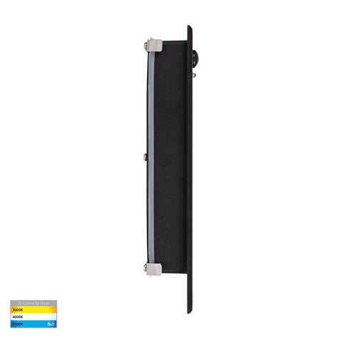 Paso Black Recessed LED Step Light with Sensor - HV3106T-BLK-240V-PIR