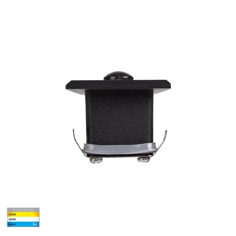 Paso Black Recessed LED Step Light with Sensor - HV3106T-BLK-240V-PIR