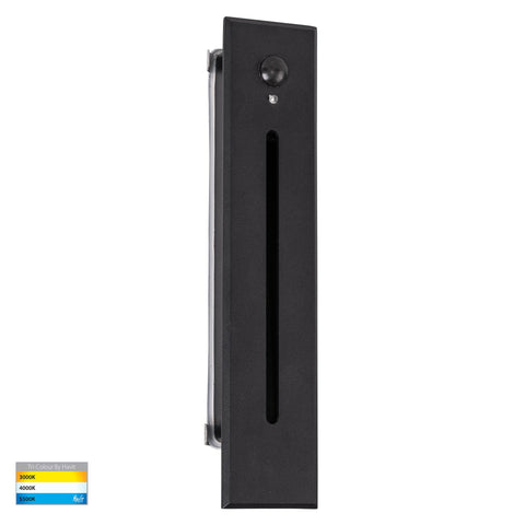 Paso Black Recessed LED Step Light with Sensor - HV3106T-BLK-240V-PIR