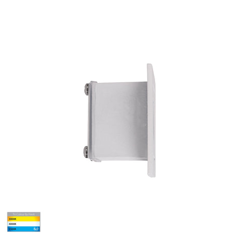 Trin White Small Square Recessed LED Step Light - HV3111T-WHT-12V