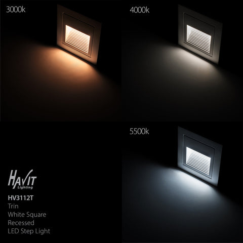 Trin Black Square Recessed LED Step Light - HV3112T-BLK-12V