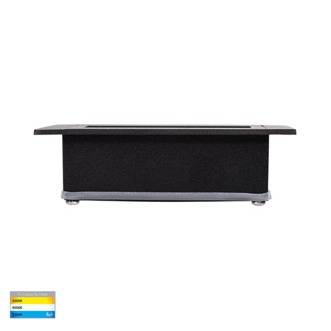 Trin Black Rectangular Recessed LED Step Light - HV3113T-BLK-12V