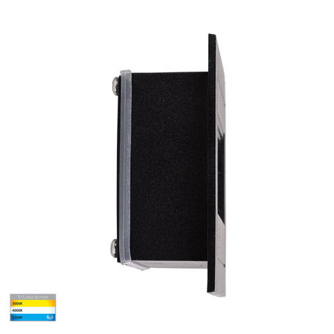 Trin Black Rectangular Recessed LED Step Light - HV3113T-BLK-12V