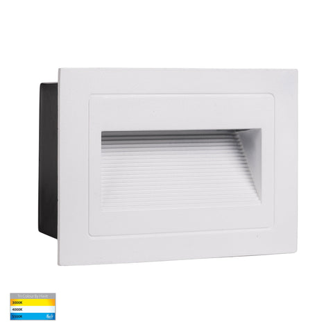 Trin White Rectangular Recessed LED Step Light - HV3113T-WHT-12V
