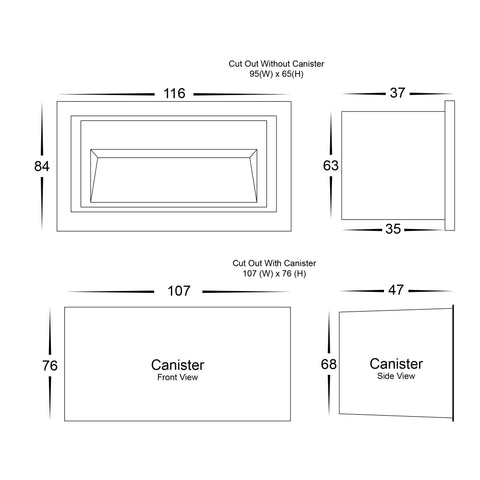 Trin Black Rectangular Recessed LED Step Light - HV3113T-BLK-240V