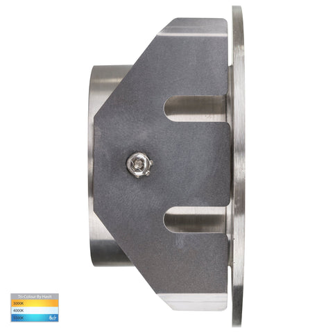 Reces 316 Stainless Steel Round TRI Colour Recessed LED Step Light - HV3205T-SS316-12V