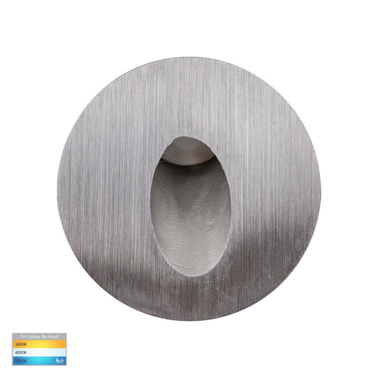 Mini Reces 316 Stainless Steel Round TRI Colour Recessed LED Step Light - HV3206T-SS316-12V