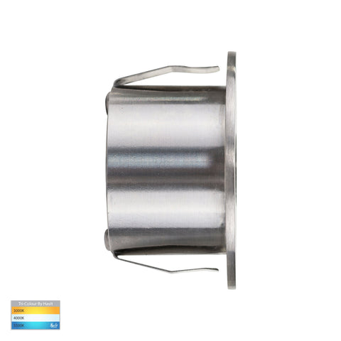 Mini Reces 316 Stainless Steel Round TRI Colour Recessed LED Step Light - HV3206T-SS316-12V