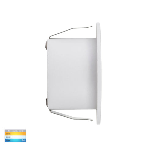 Mini Reces White Round TRI Col - HV3206T-WHT-12V
