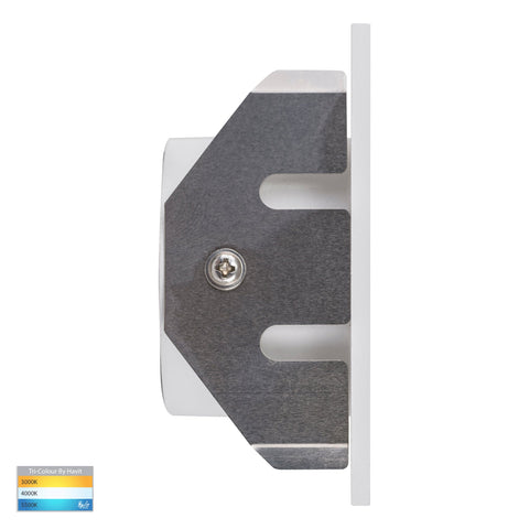 Reces White Square TRI Colour Recessed LED Step Light - HV3215T-WHT-12V