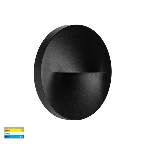 Lisca Aluminium Black Round LED Wall Light - HV3227T-BLK-240V