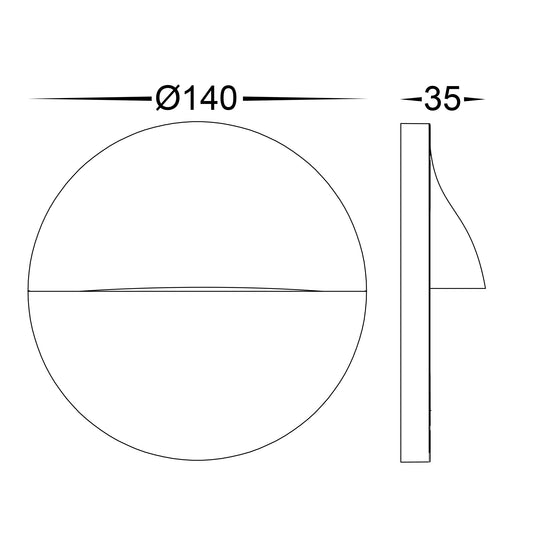Lisca Aluminium White Round LED Wall Light - HV3227T-WHT-12V