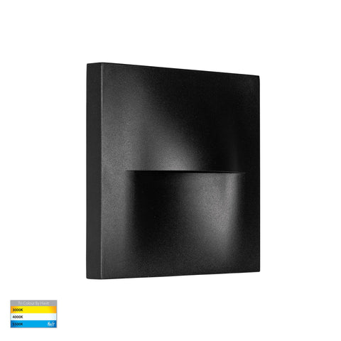 Lisca Aluminium Black Square LED Wall Light - HV3228T-BLK-240V