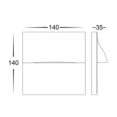 Lisca Aluminium White Square LED Wall Light - HV3228T-WHT-12V