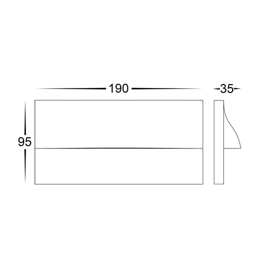 Lisca Aluminium Black Rectangular LED Wall Light - HV3229T-BLK-240V