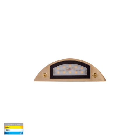 Curva Solid Brass LED Step Light - HV3251T-BR-12V