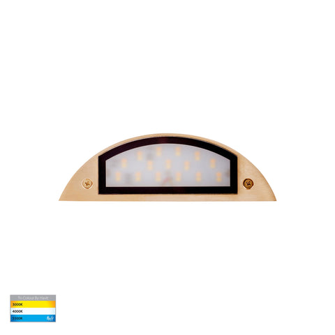 Curva Solid Brass LED Step Light - HV3252T-BR-12V