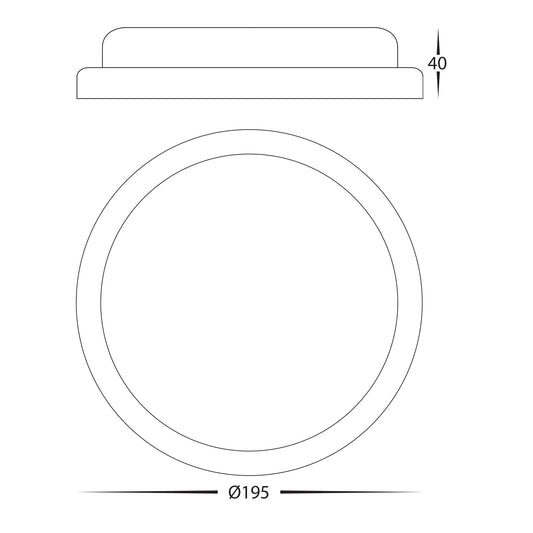 Muovi Polycarbonate White Wall or Ceiling Light - HV3525T-WHT