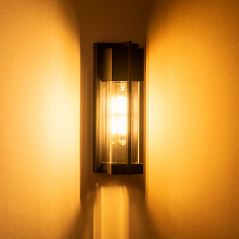 Jace Galvanised Iron Black Wall Light - HV3536W-S-BLK