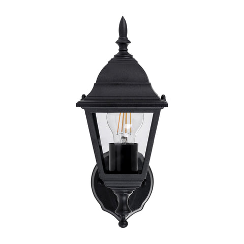 Newark Aluminium Black 4 Panel Coach Wall Light - HV3551W-BLK